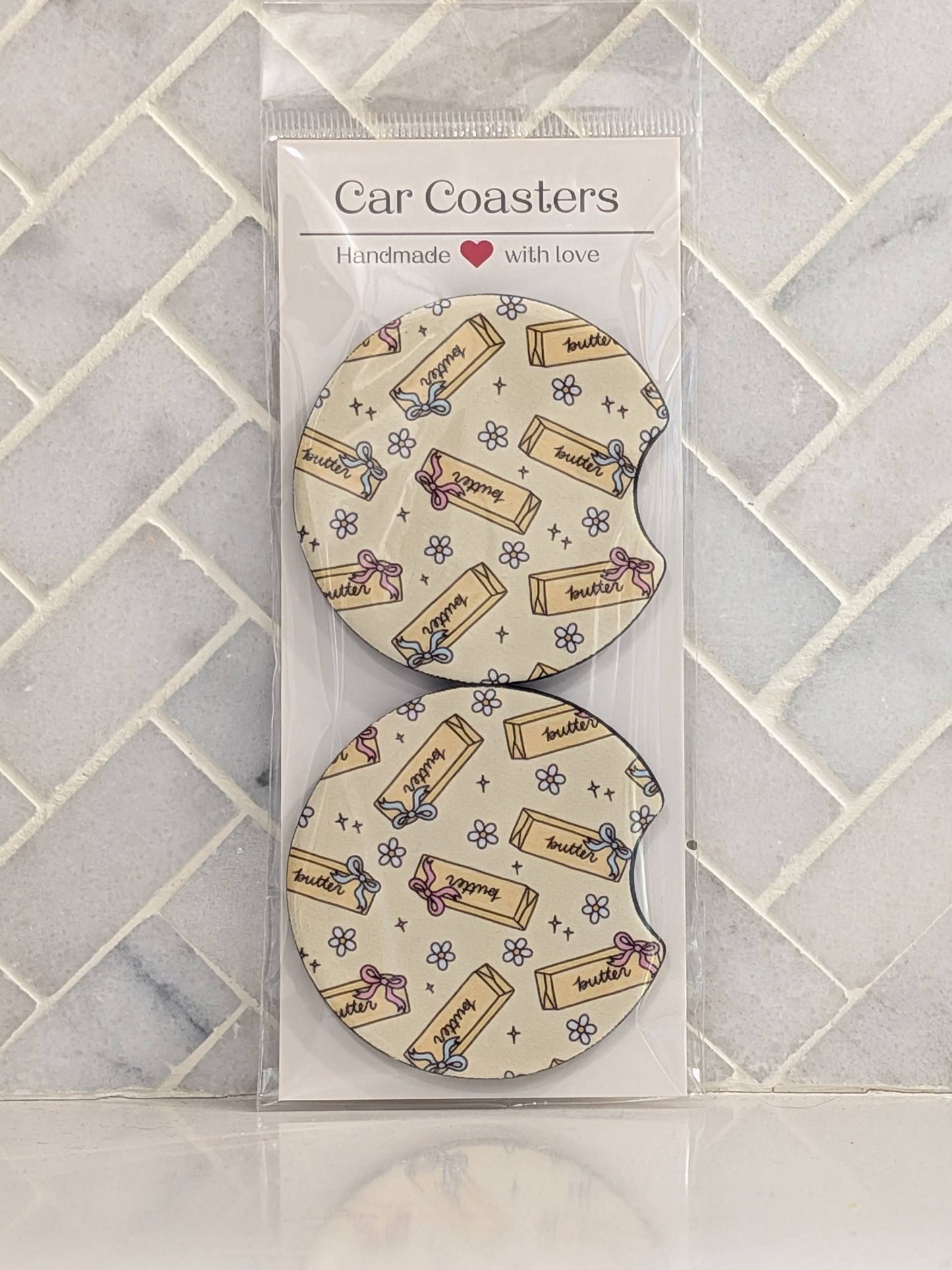 Butter Coquette Car Coasters