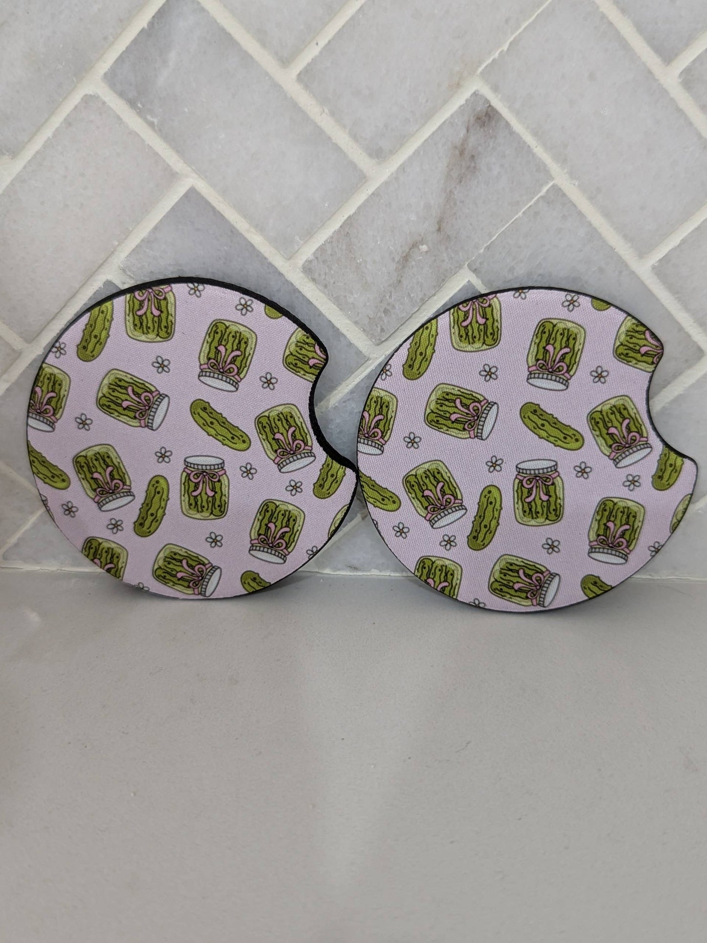 Pickle Coquette Car Coasters