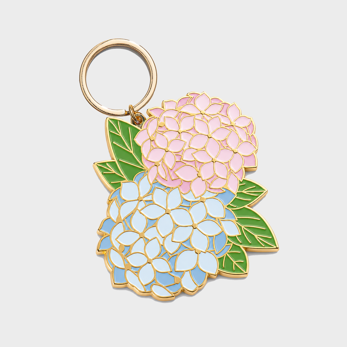 Hydrangea Flowers Enamel Keychain